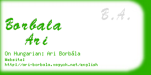 borbala ari business card